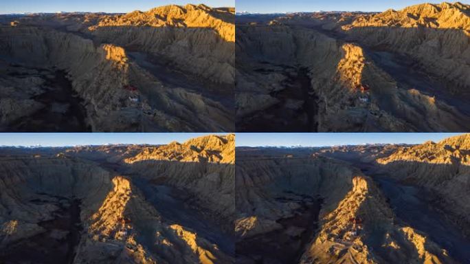 西藏宣传片阿里古格王朝日出航拍延时摄影