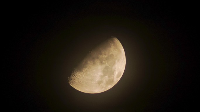 4K月亮延时残月落下月光月球坑