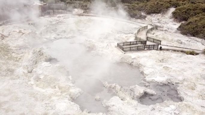 新西兰怀奥塔普地热公园航拍