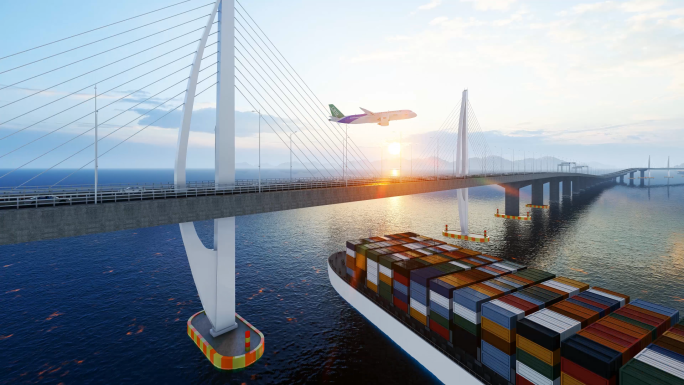 4K港珠澳大桥飞机货船国家发展合集