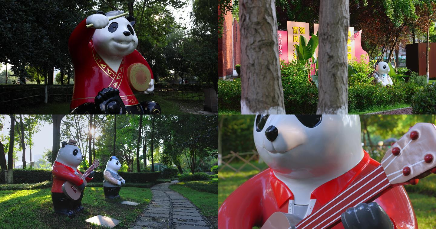 成都熊猫塑像8k