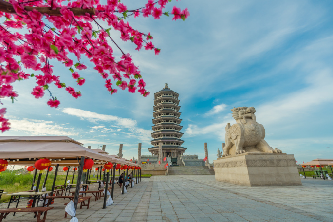 抚远黑匣子岛东极宝塔东极广场8K延时