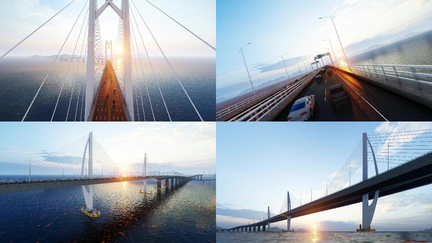 4K超全港珠澳大桥全段空镜合集
