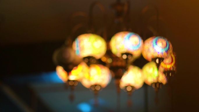 吊灯欧式哥特式巴洛克彩色玻璃灯具家具