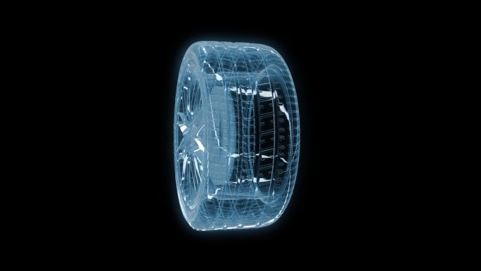 透视全息汽车轮胎透明通道素材