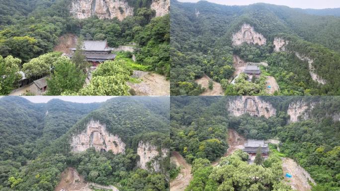 山东潍坊青州仰天山文殊寺航拍