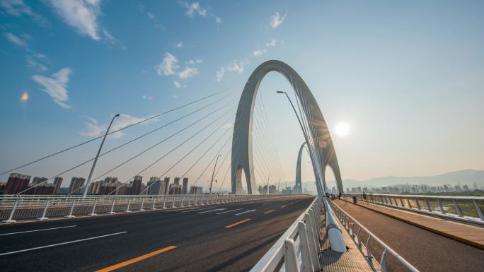 北京石景山新首钢大桥蓝天白天