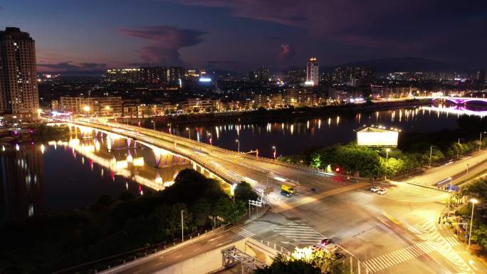 东莞石龙夜景延时4k