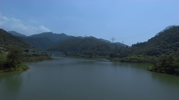 4k水大自然森林山水农业水库鱼塘