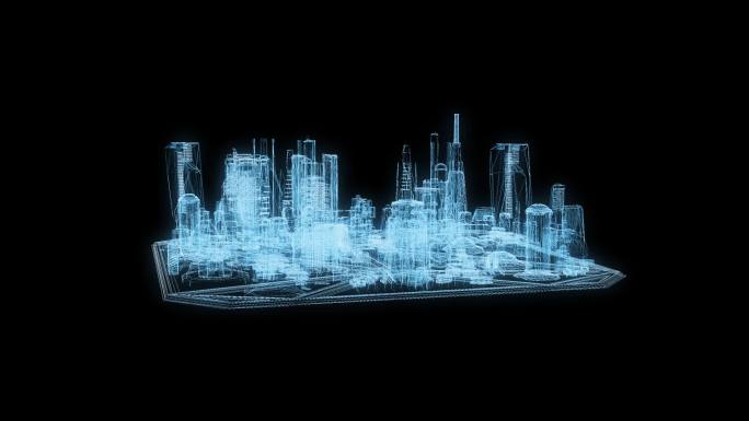 透视全息智慧城市楼盘透明通道素材