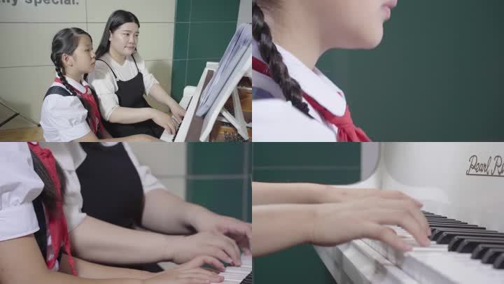 女孩弹钢琴