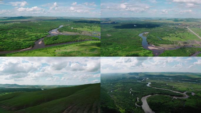 内蒙古额尔古纳国家湿地根河航拍