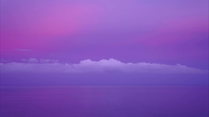 唯美晚霞天空 海天一色 粉紫色晚霞天空