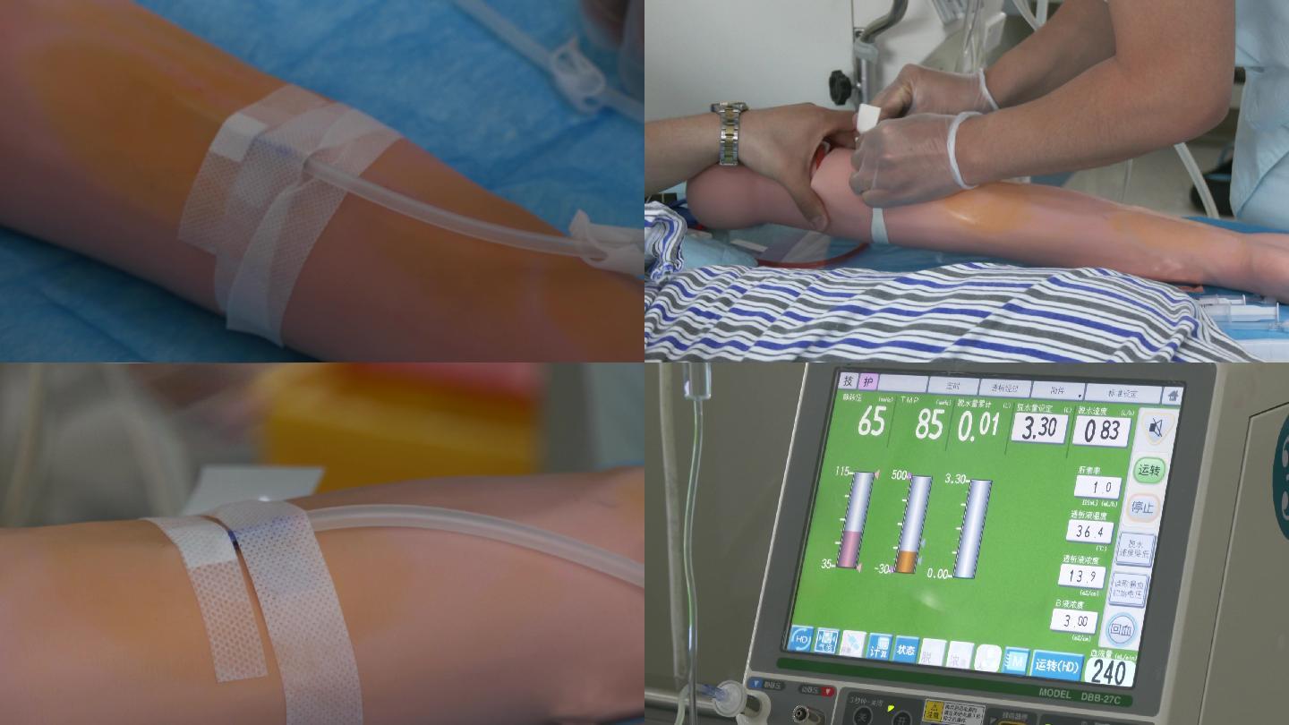 护士练习输液扎针技术在假手臂上专业技能