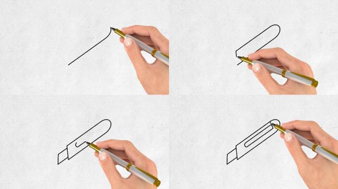 手绘美工刀素材