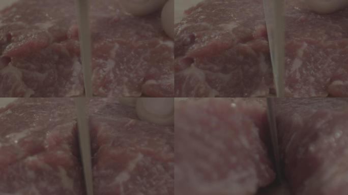 切肉 探针镜头  开肉 剌肉 切肉 灰度
