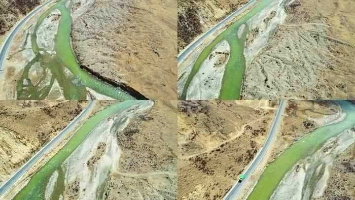 4K理塘河流与318国道高原航拍素材