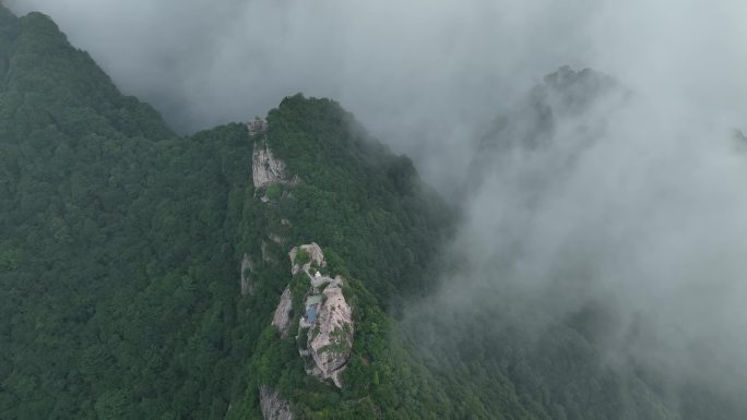 秦岭嘉午台航拍绿水青山金山银山小华山风光