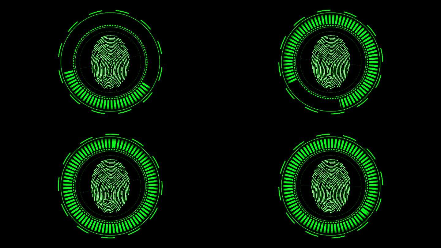 4K高科技指纹启动按钮通道视频绿色4