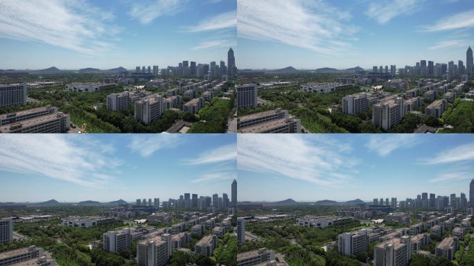 南通大学看狼山看长江南通大学航拍空境4K
