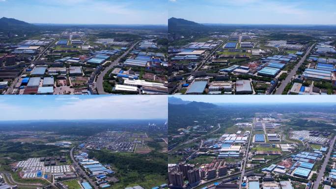 航拍广安市前锋区工业工厂