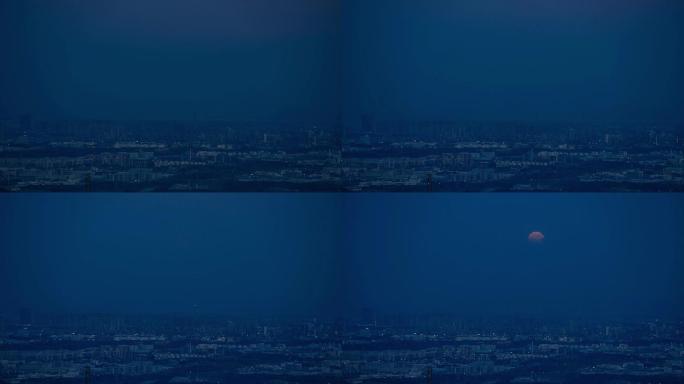 安庆城区超级月亮月出