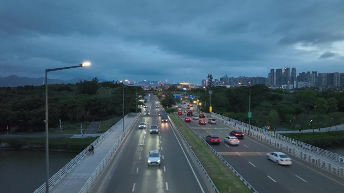 夜景公路航拍