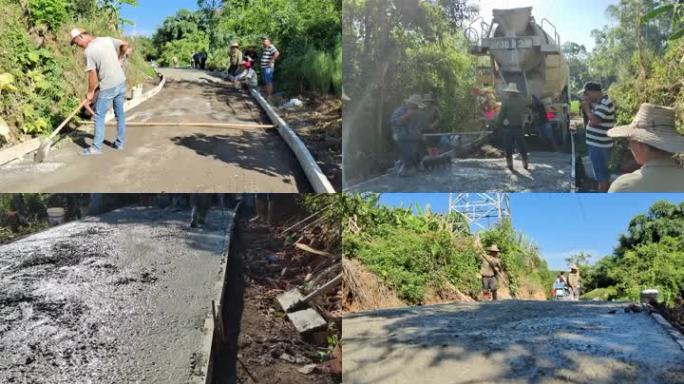 乡村道路交通水泥混凝土硬化村民铺路公路