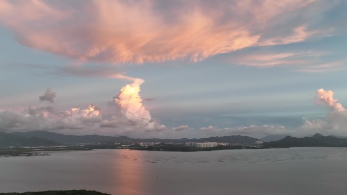 深圳湾日落晚霞