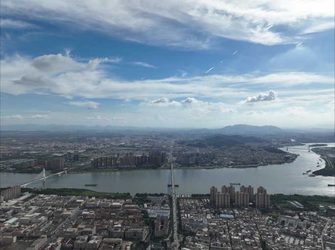 江门外海大桥航拍延时/江门大景航拍延时