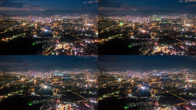 【4K超清】惠州延时航拍惠城区纯黑夜景