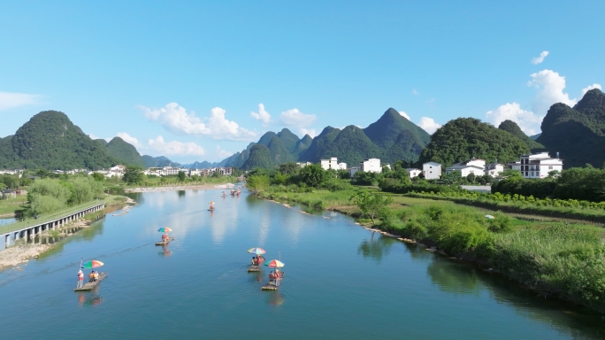 4K遇龙河竹筏漂流-桂林休闲度假游玩