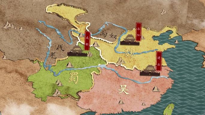 中国风三国地图