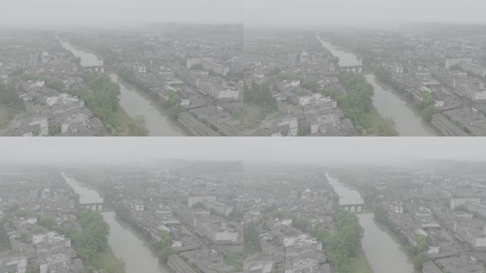 烟雨朦胧古镇风景