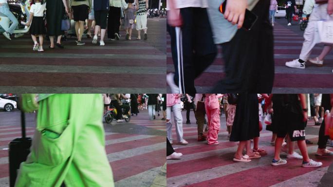 长沙黄兴路步行街4k拍摄素材