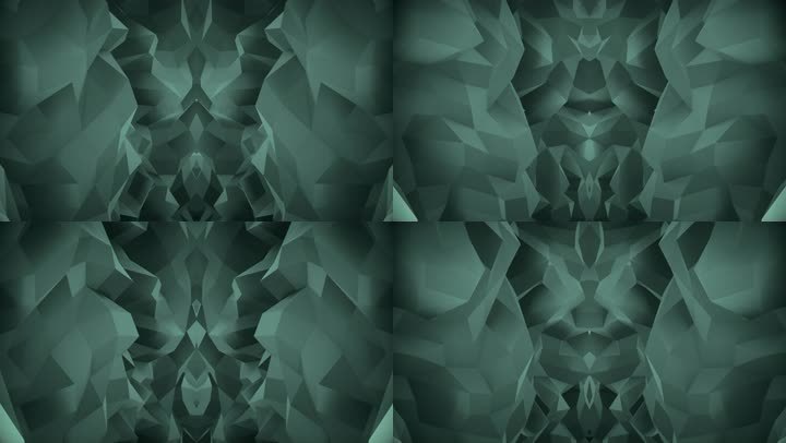 【4K时尚背景】墨绿几何镜像抽象背景图形