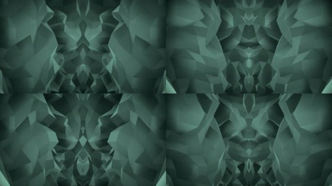 【4K时尚背景】墨绿几何镜像抽象背景图形