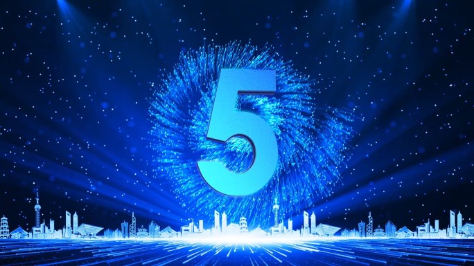 蓝色倒数开场视频pr模板