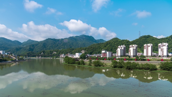 长阳清江蓝天白云延时