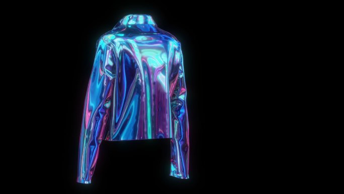 赛博朋克元宇宙机车夹克展示透明通道素材