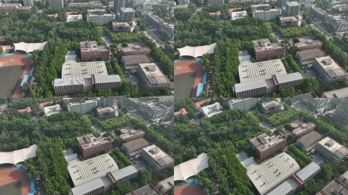 西安建筑科技大学门头航拍4K西安建大