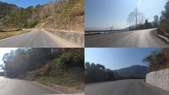 云南蜿蜒山林岩石公路