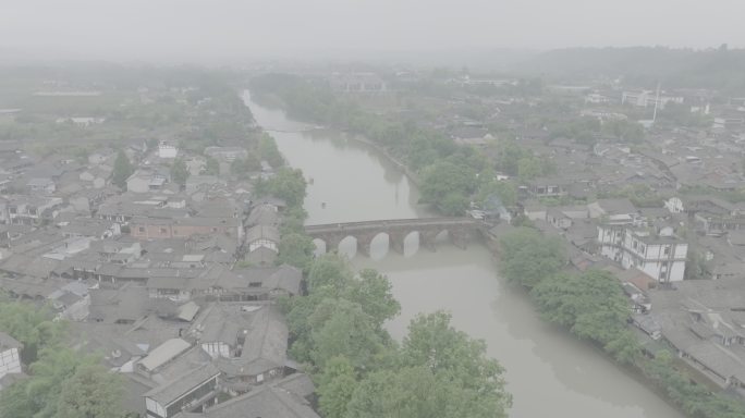 烟雨朦胧古镇