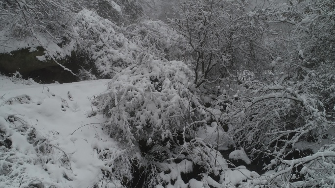 三门峡灵宝亚武山景区航拍雪景
