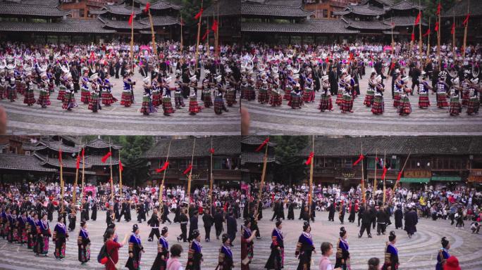 西江千户苗寨广场歌舞表演