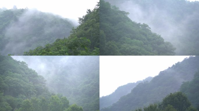 大山雨雾 云雾缭绕 雨后空境