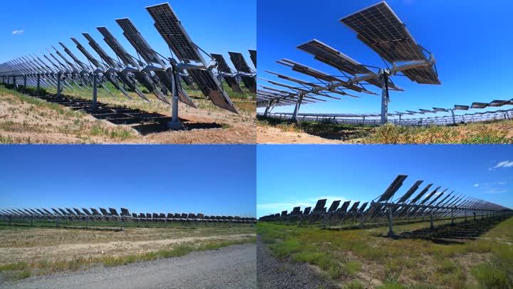 新能源光伏延时太阳能板跟随太阳转动发电