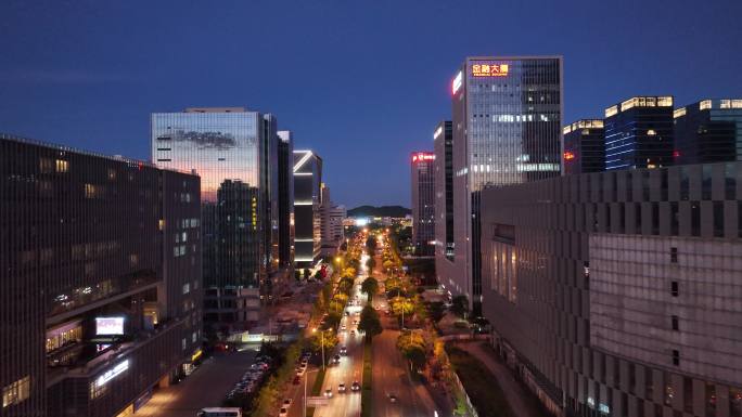 台州椒江CBD商务区z中心市区夜景