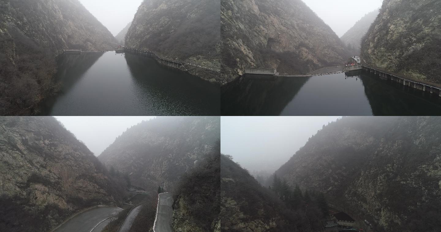 三门峡灵宝亚武山景区航拍雪景