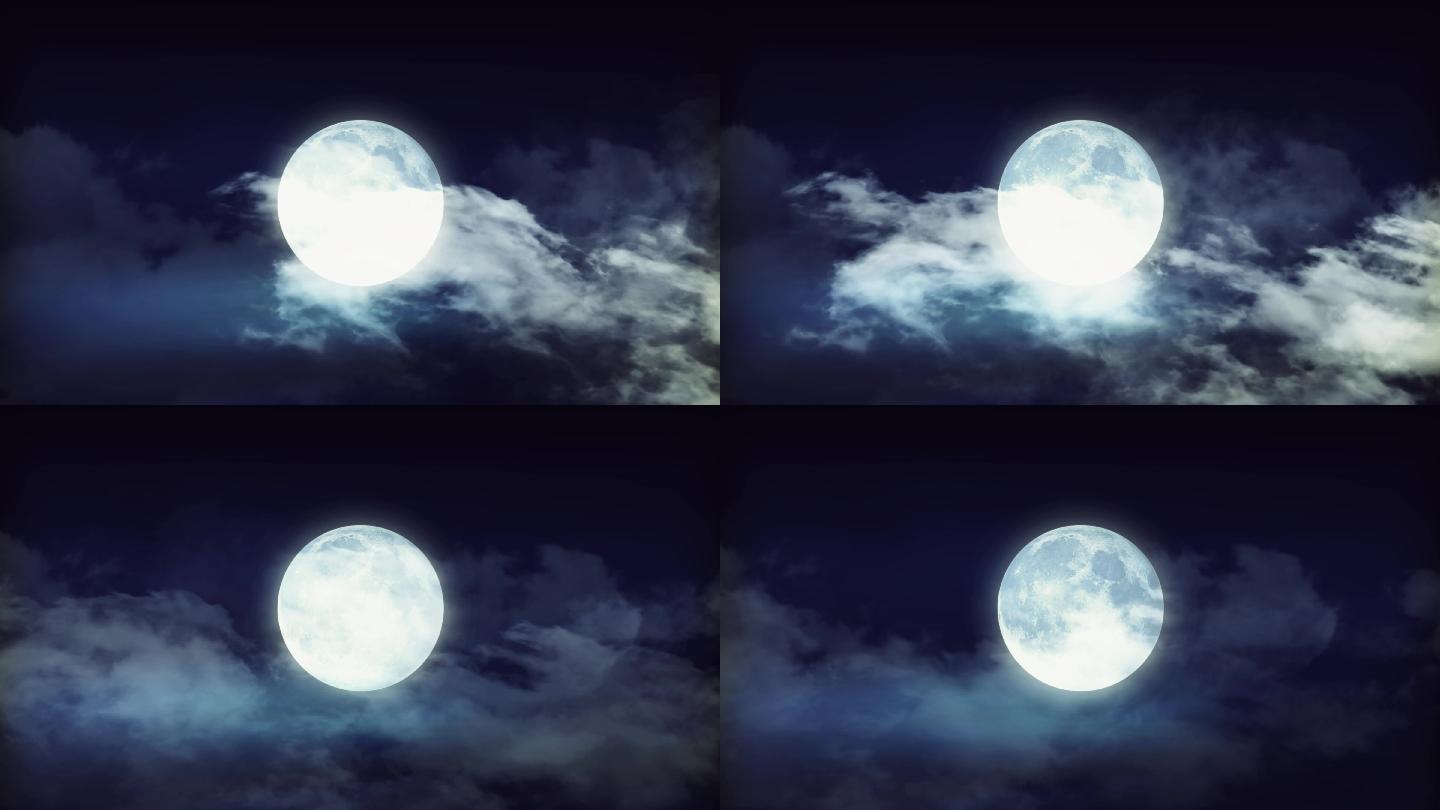 4k云彩遮住月亮